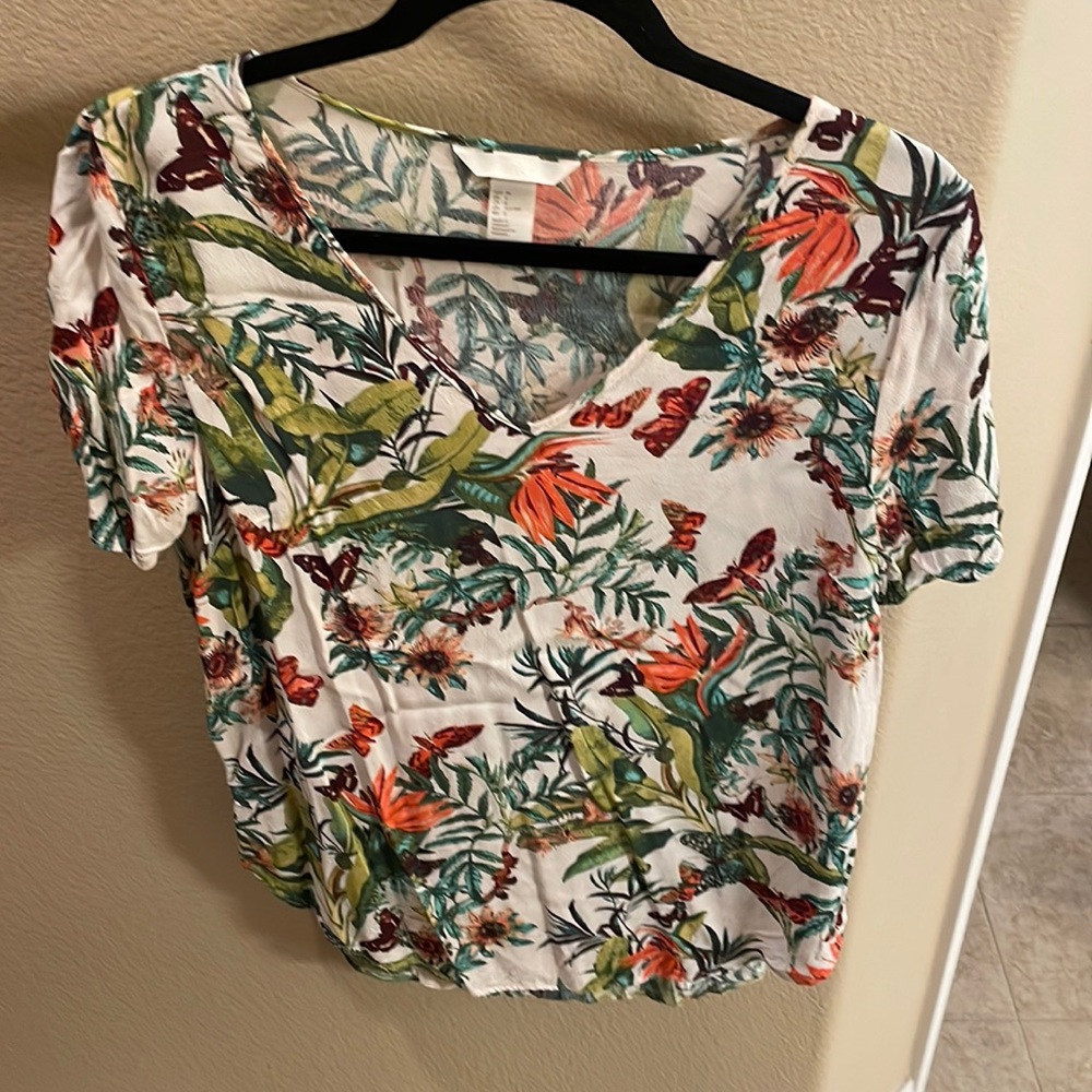 H&M Tropical Print Top